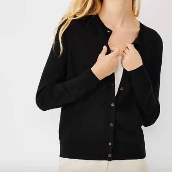 NEW NWT Ann Taylor Ann Cardigan Color: Black - Picture 1 of 2